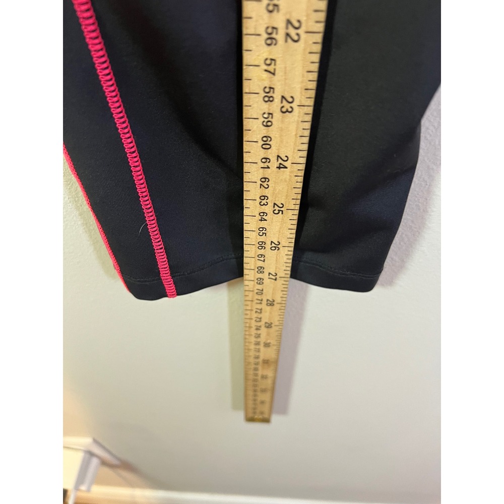 BCG Womens Capri Leggings Contrast Flatlock Stitch Black Pink Size L - Picture 5 of 6